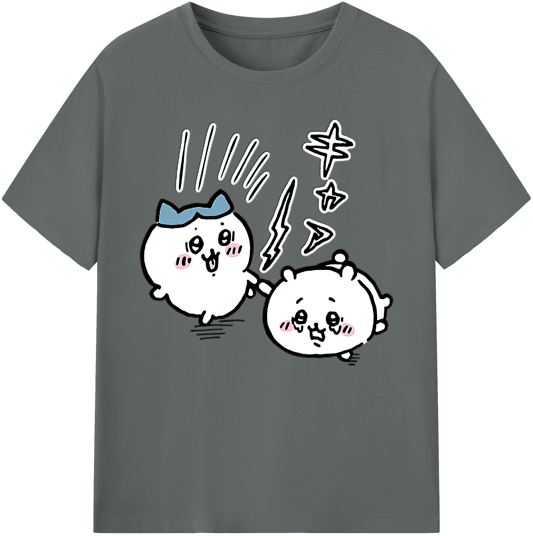 （画像用） ちいかわ ハチワレ Chii-kawa hachiware 綿100％ メンズ半袖Tシャツ｜肌触りやわらか＆通気性